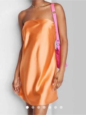 Wild Fable Orange Satin Slip Dress